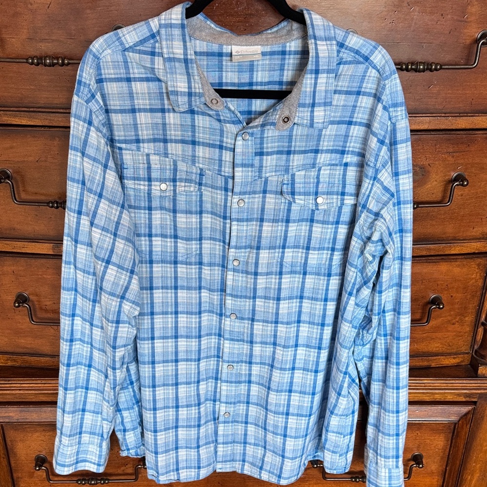 Columbia Blue Plaid Men's Shirt